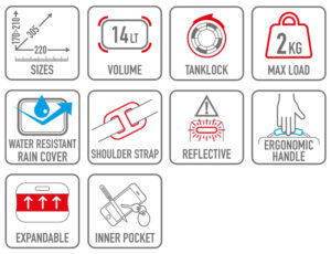 Givi EASY07 Seatlock Motorcycle Saddle Bag 14 Litre features