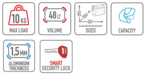 Givi Trekker Outback Evo Smart Pannier Black 48 Litre features