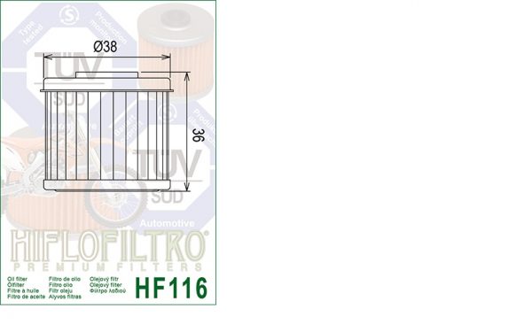Hi Flo Filtro Oil Filter HF114