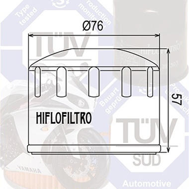 Hi Flo Filtro Motorcycle Oil Filter HF165