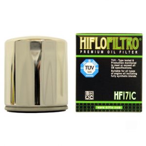 Hi Flo Filtro Motorcycle Oil Filter HF171 C Chrome