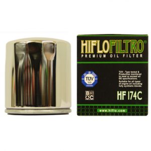 Hi Flo Filtro Motorcycle Oil Filter HF174 C Chrome