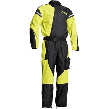 Jofama WP Suit Motorcycle Waterproof Rain Suit Black Yellow (Size: M)