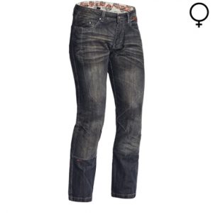 Lindstrands Blaze Lady Denim Motorcycle Jeans Dark Blue Short Leg