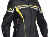 Lindstrands Cam Lady Leather Motorcycle Jacket Black Yellow Silver