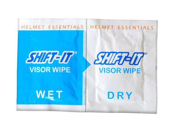 Shift It Motorcycle Helmet Wet and Dry Visor Wipes