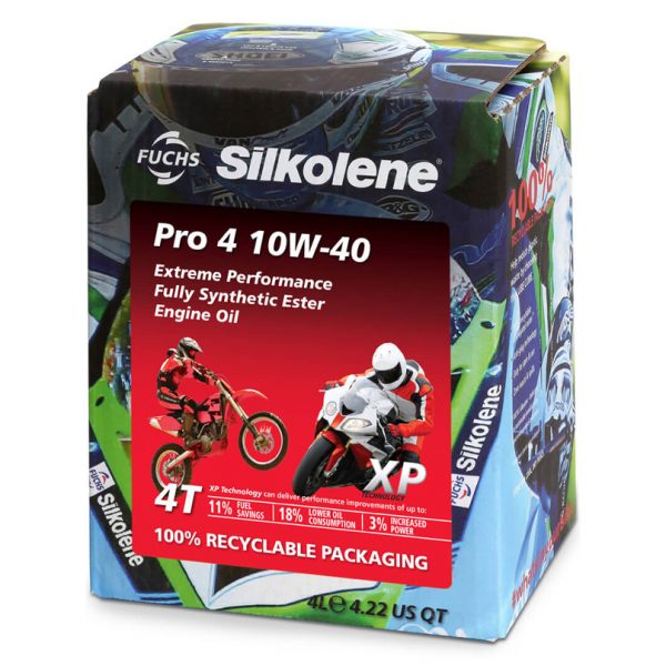 Silkolene Pro 4 10W 40 XP Motorcycle Racing Engine Oil 4L