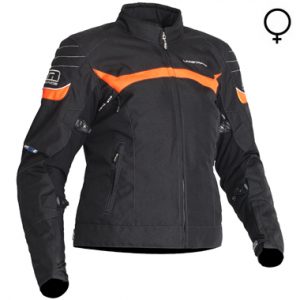 Lindstrands Che Lady Textile Motorcycle Jacket Black Neon Orange