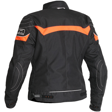 Lindstrands Che Lady Textile Motorcycle Jacket Black Neon Orange - Image 2