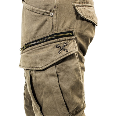 John Doe Stroker Cargo Motorcycle Jeans Short Leg Camel