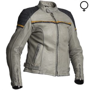 Halvarssons Eagle Lady Leather Motorcycle Jacket Black Grey