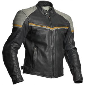 Halvarssons Eagle Leather Motorcycle Jacket Black Grey