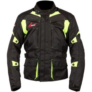 Weise Pioneer Textile Motorcycle Jacket Black Neon Yellow