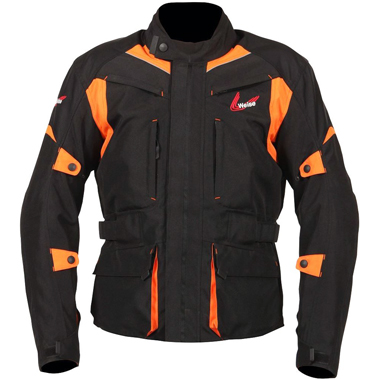 Weise Pioneer Textile Motorcycle Jacket Black Orange