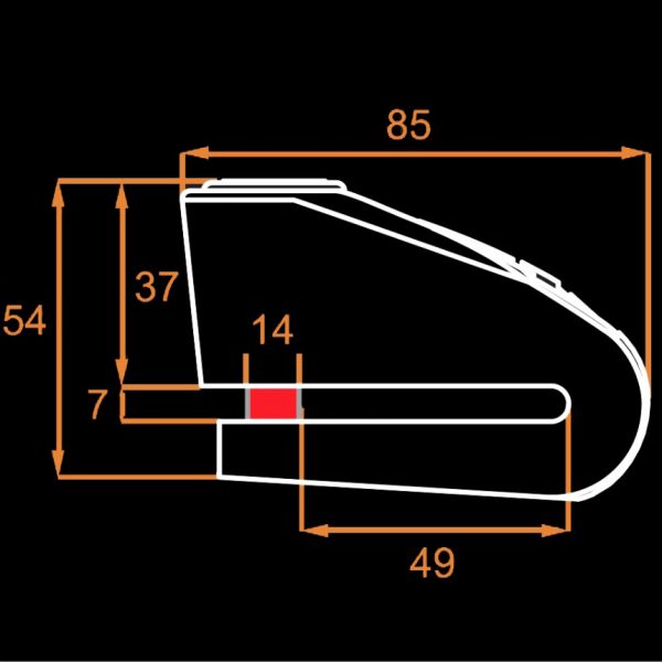 Kovix 14mm Motorcycle Alarm Disc Lock - Image 3