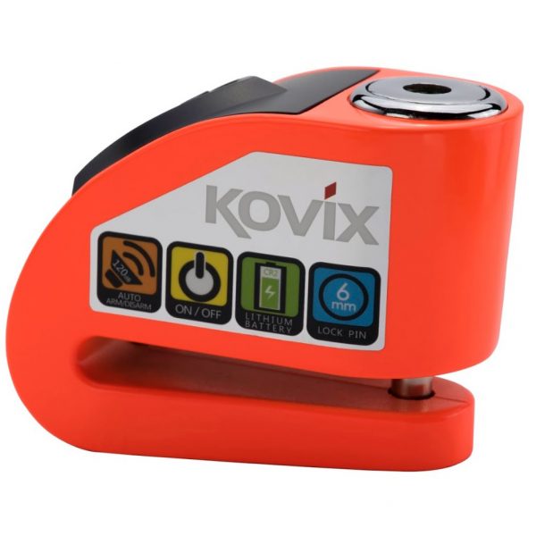 Kovix 6mm Motorcycle Alarm Disc Lock Fluo Orange - Image 2