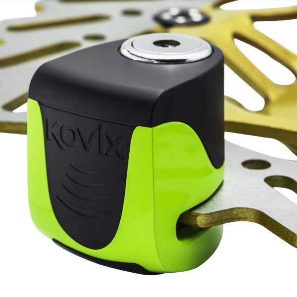 Kovix KS6 Motorcycle USB Alarm Disc Lock Fluo Green - Image 3