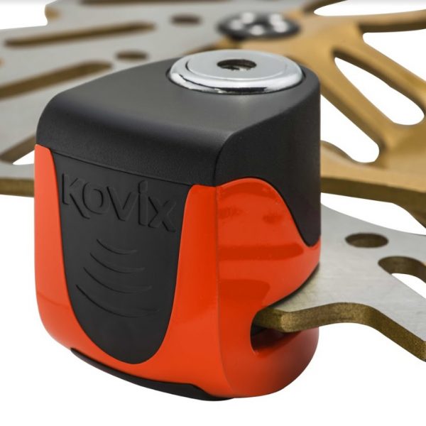 Kovix KS6 Motorcycle USB Alarm Disc Lock Fluo Orange - Image 3