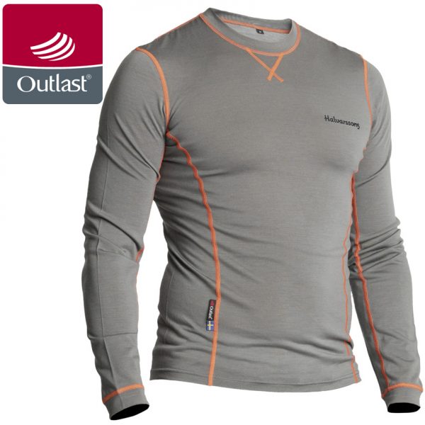 Halvarssons Light Wool Sweater Grey and Orange