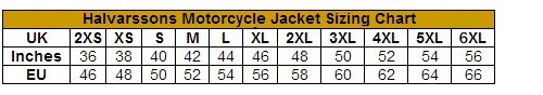 Halvarssons Mora Textile Motorcycle Jacket Black Green size guide