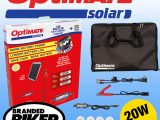 Optimate Solar Panel Battery Charger 20W with Travel Kit