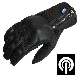 Halvarssons Hofors Leather Motorcycle Gloves Black