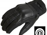 Lindstrands Holarna Short Leather Motorcycle Gloves Black