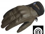 Lindstrands Holarna Short Leather Motorcycle Gloves Black Green