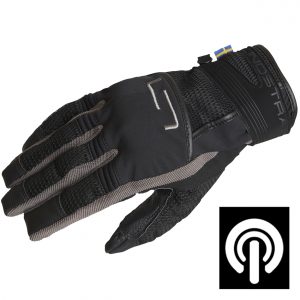 Lindstrands Nyhusen Short Textile Motorcycle Gloves Black Grey