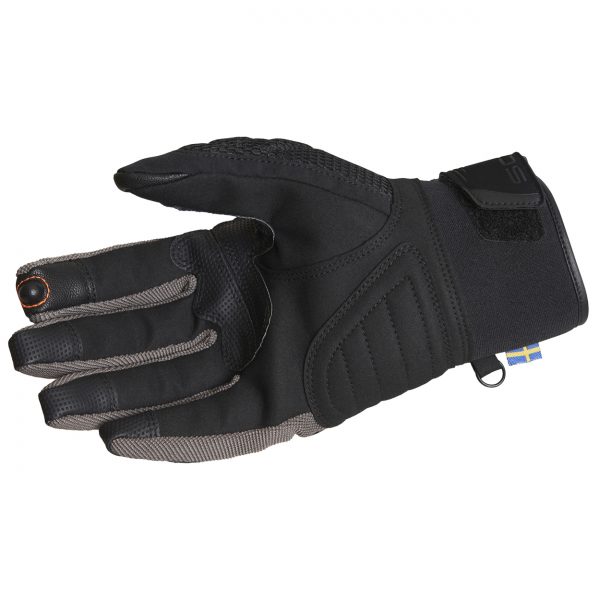 Lindstrands Nyhusen Short Textile Motorcycle Gloves Black Grey