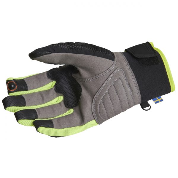 Lindstrands Nyhusen Short Textile Motorcycle Gloves Black Yellow