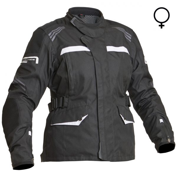 Lindstrands Granberg Lady Laminated Motorcycle Jacket Black White