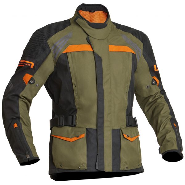 Lindstrands Transtrand Laminated Motorcycle Jacket Green Orange