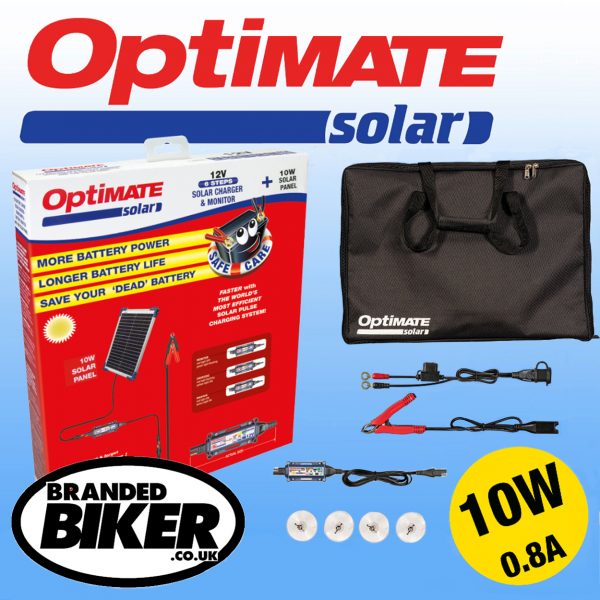 Optimate Solar Panel Battery Charger 10W with Travel Kit