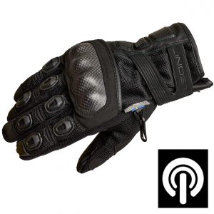 Lindstrands Siljan Leather Mesh Motorcycle Gloves Black