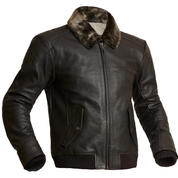 Halvarssons Torsby Classic Leather Motorcycle Jacket Brown