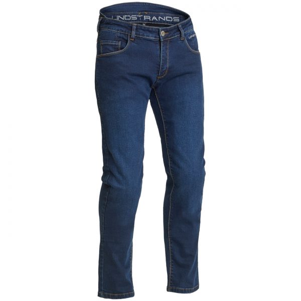 Lindstrands Hemse Stretch Motorcycle Jeans Blue Short Leg