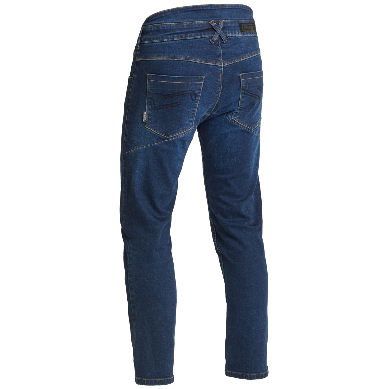 Lindstrands Hemse Stretch Motorcycle Jeans Blue Short Leg