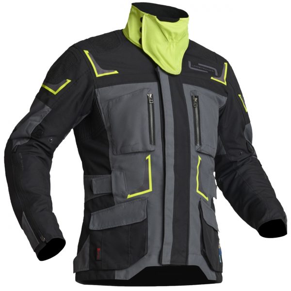 Lindstrands Myrvik Textile Motorcycle Jacket Grey Black Yellow