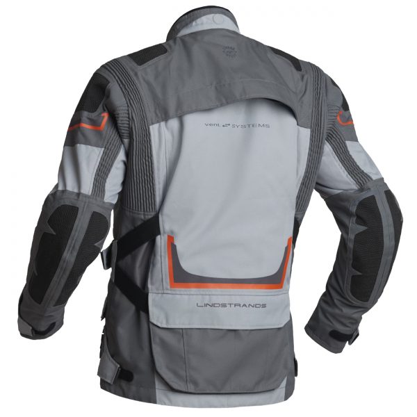 Lindstrands Myrvik Textile Motorcycle Jacket Grey Orange