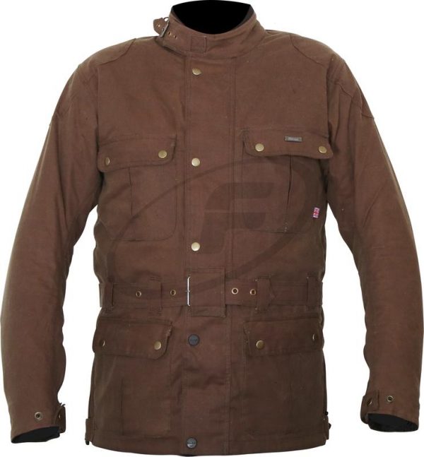 Weise Glenmore Waxed Cotton Textile Motorcycle Jacket Brown