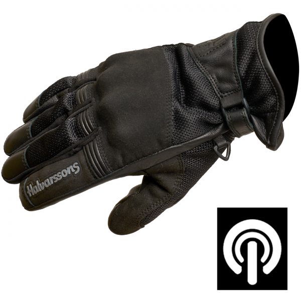 Halvarssons Gla Short Leather and Mesh Motorcycle Gloves