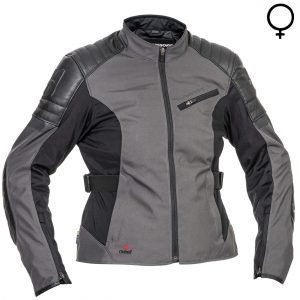 Halvarssons Solberg Lady Textile Motorcycle Jacket Dark Grey Black