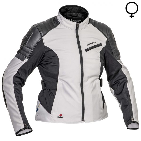 Halvarssons Solberg Lady Textile Motorcycle Jacket Light Grey Black