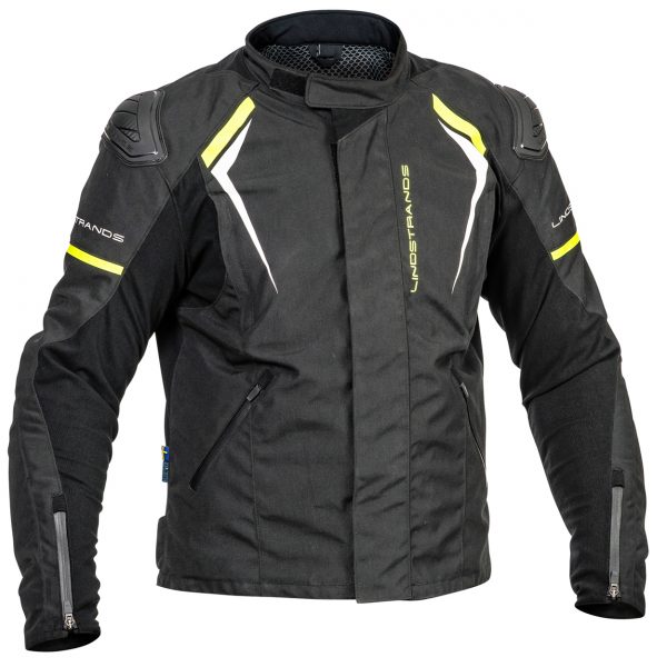 Lindstrands Sandvik Waterproof Motorcycle Jacket Black Yellow