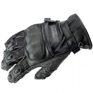 Lindstrands Holen Leather Motorcycle Gloves Black