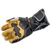 Lindstrands Bergby Leather Motorcycle Gloves Black White