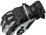 Lindstrands Holen Leather Motorcycle Gloves Black White