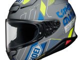 Shoei NXR2 Motorcycle Helmet Accolade TC10 Grey Blue Yellow