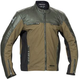 Halvarssons Holmen Textile Motorcycle Jacket Brown Olive Green